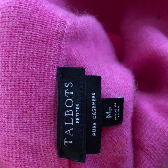TALBOTS 100% cashmere pink sweater/vented sides - Picture 2 of 8